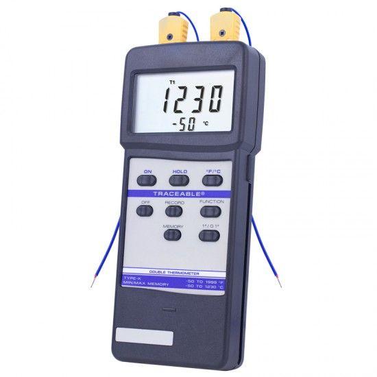 TERMOMETRO DIGITAL DOBLE MIN. MAX. C/RS-232. DE -50 A 1999 °F/-50 A 1230 °C. TRACEABLE®.