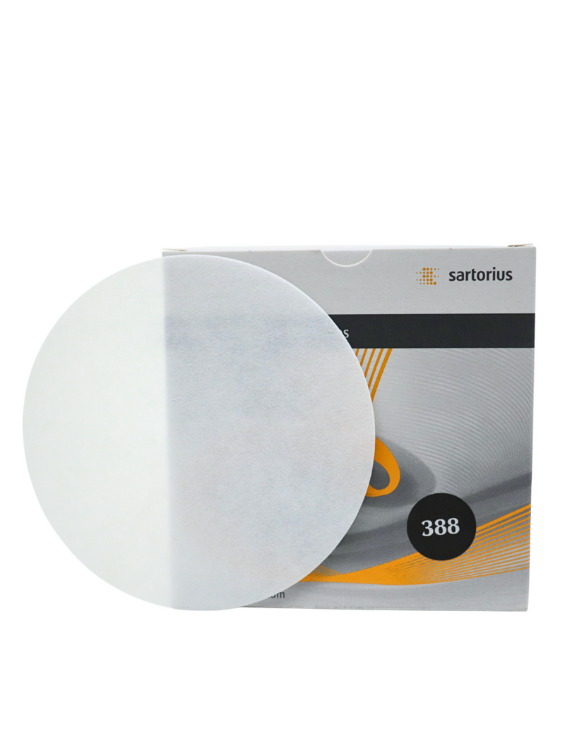 PAPEL FILTRO SARTORIUS GRADO 388 - EQUIVALENTE A WHATMAN 54. PK/100 PIEZAS DE 12.5 CMS.