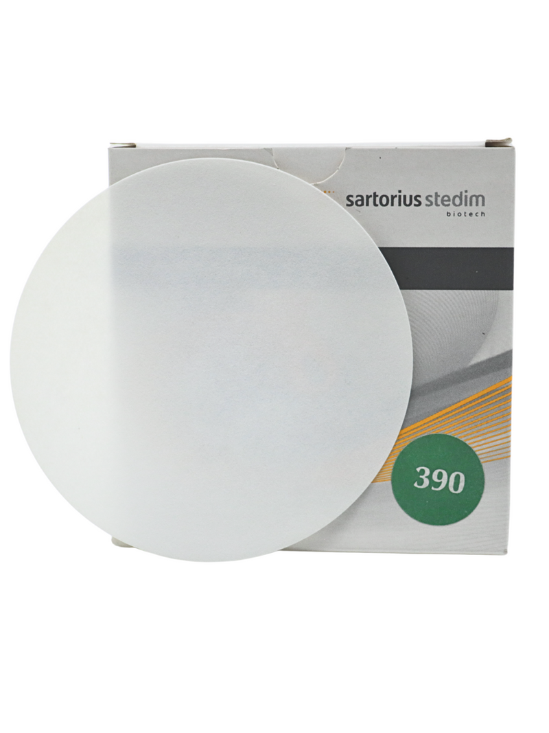 PAPEL FILTRO SARTORIUS GRADO 390 - EQUIVALENTE A WHATMAN 40. PK/100 PIEZAS DE 7 CMS.