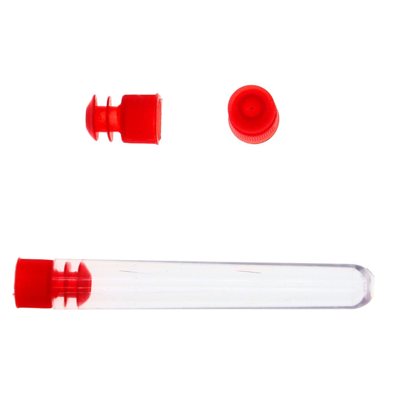 TUBO PLASTICO (PS) C/TAPON ROJO TIPO SNAP CAJA C/250 PZAS.