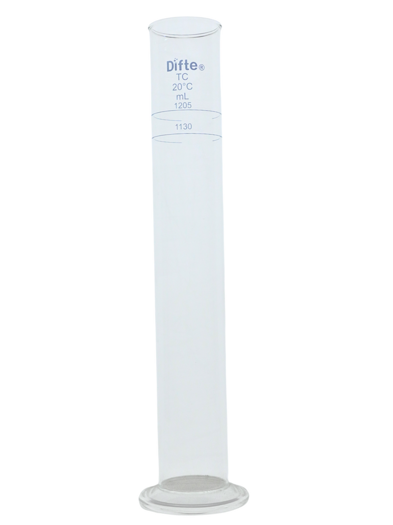 PROBETA DE VIDRIO PARA PRUEBA DE SUELOS BASE CIRCULAR DE 1,205 ML