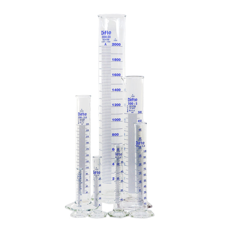 PROBETA DE VIDRIO COMPLETA CON BASE HEXAGONAL DE 1,000 ML.