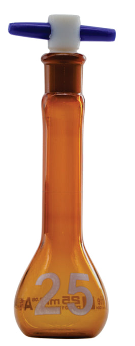 MATRAZ VOLUMETRICO AMBAR CALSE "A" TAPON PTFE DE 25 ML