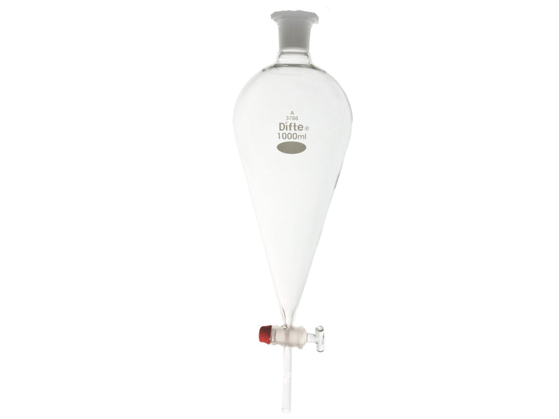 EMBUDO DE SEPARACION CON LLAVE DE TEFLON, DE 1000 ML.