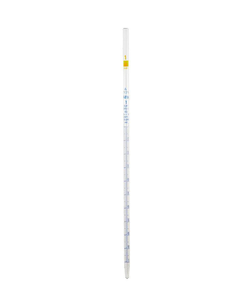 PIPETA MOHR DE VIDRIO CLASE "A" DE 1 ML.
