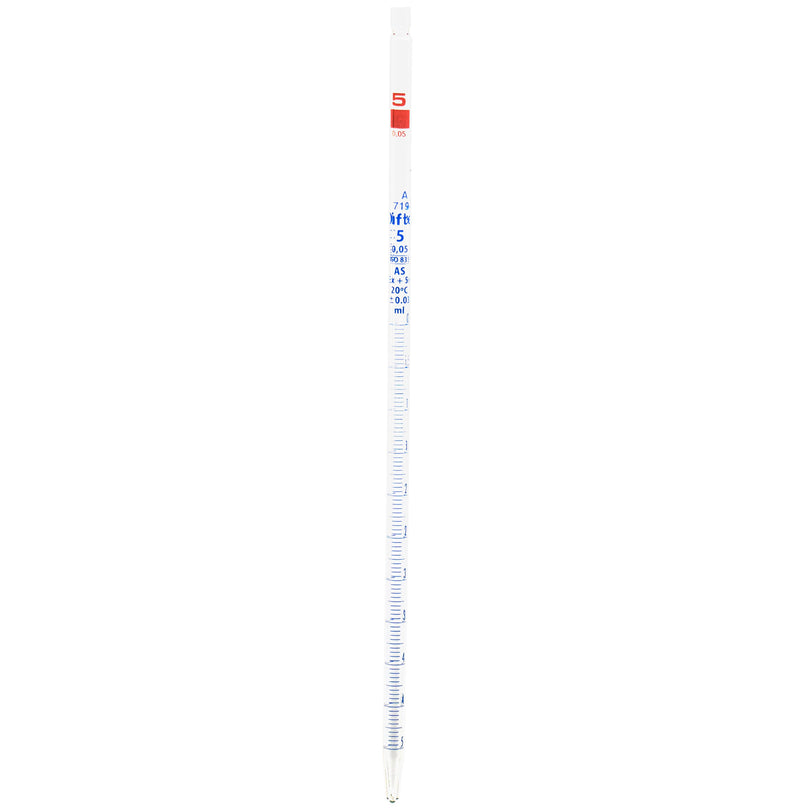 PIPETA MOHR DE VIDRIO CLASE "A" DE 5 ML.