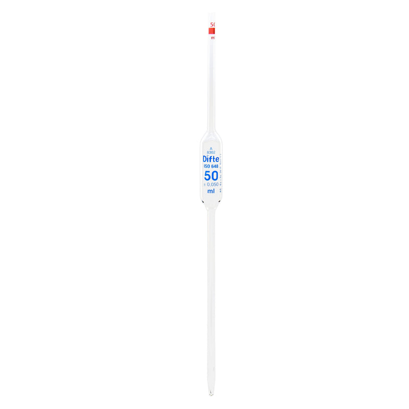 PIPETA VOLUMETRICA DE VIDRIO CLASE "A" DE 50 ML.