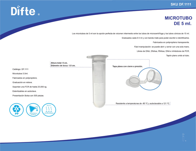 MICROTUBO DE (PP) 5ML PK/300