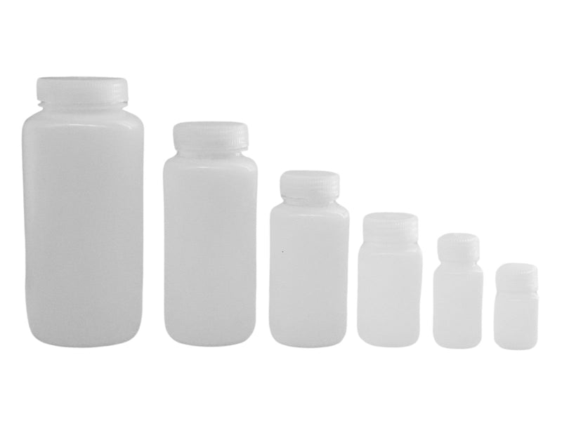 BOTELLA DE ALMACENAJE, (HDPE) BOCA ANCHA CON TAPA ROSCADA DE 125 ML.