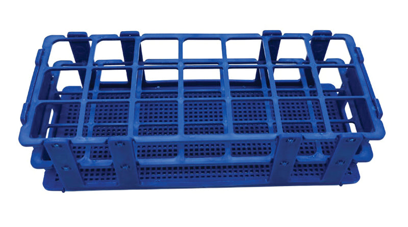 GRADILLA ARMABLE PARA 21 TUBOS DE 30 MM. (AZUL)