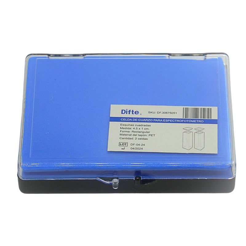 CELDA RECTANGULAR DE CUARZO PARA ESPECTROFOTOMETRO PK/2