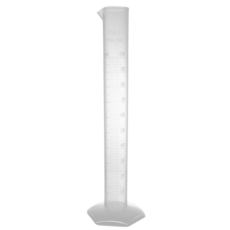 PROBETA CON BASE HEXAGONAL (PP), GRADUADA EN RELIEVE DE 100 ML.