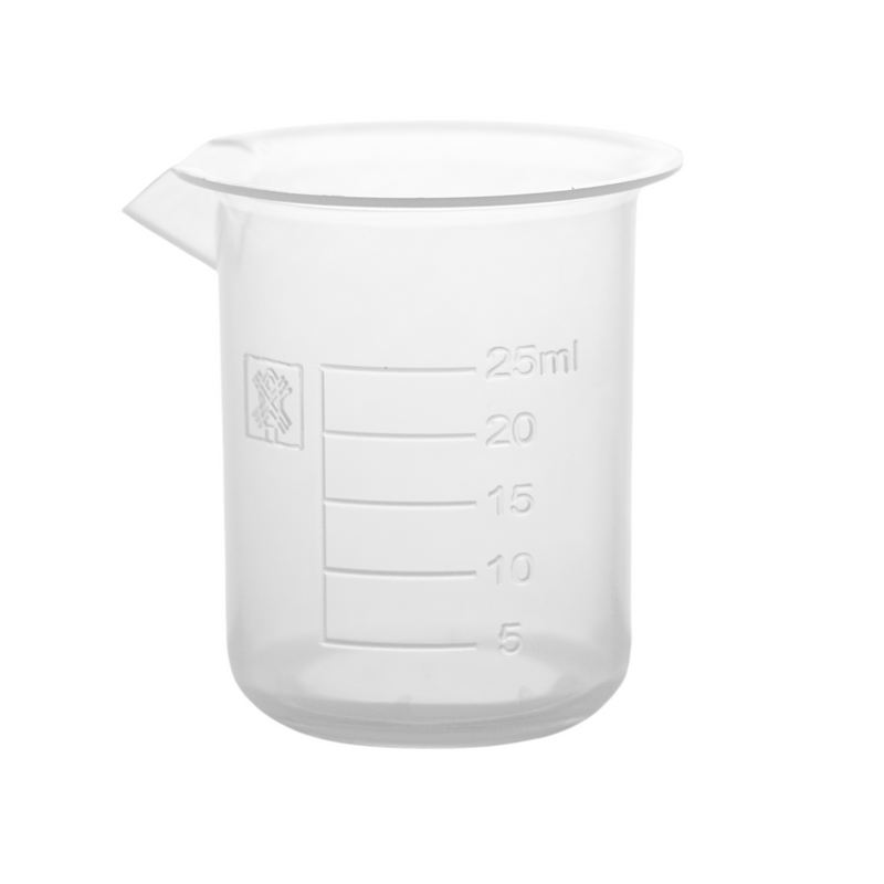 VASO DE PRECIPITADO GRADUADO EN RELIEVE, AUTOCLAVABLE (PP) DE 25 ML.