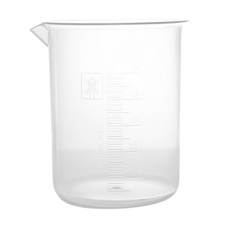 VASO DE PRECIPITADO GRADUADO EN RELIEVE, AUTOCLAVABLE (PP) DE 500 ML.