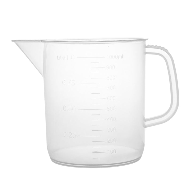 VASO DE PRECIPITADO CON ASA (JARRA), GRADUADO EN RELIEVE, AUTOCLAVABLE (PP) DE 1000 ML.