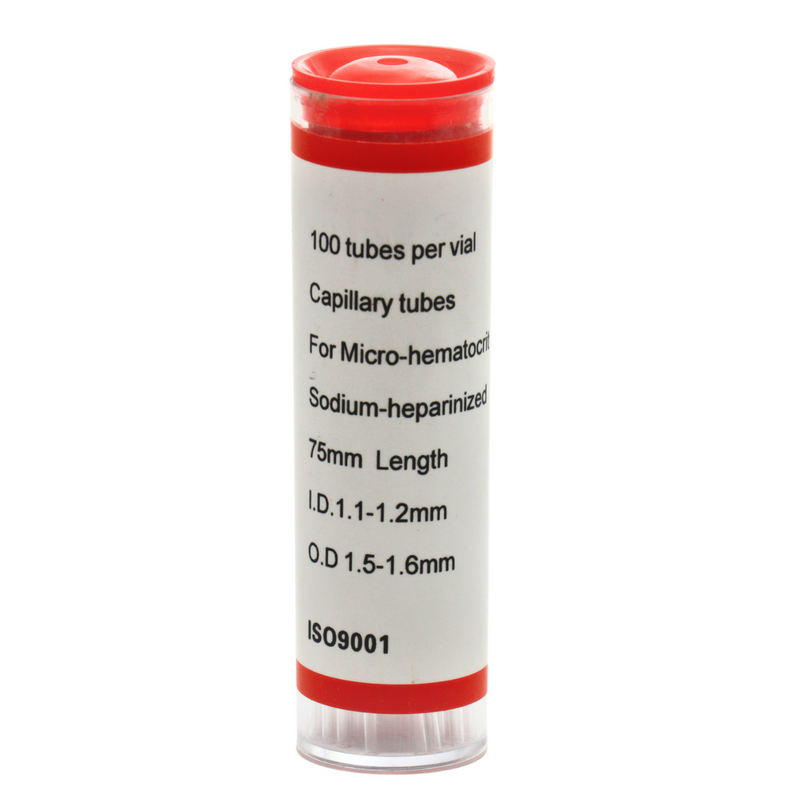 TUBO CAPILAR ROJO CON HEPARINA PK/100