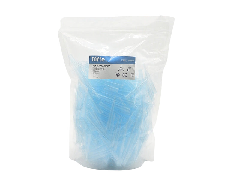 PUNTA PARA MICROPIPETA NO ESTERIL,  AZUL, AUTOCLAVABLE DE 1000 μl. PK/500