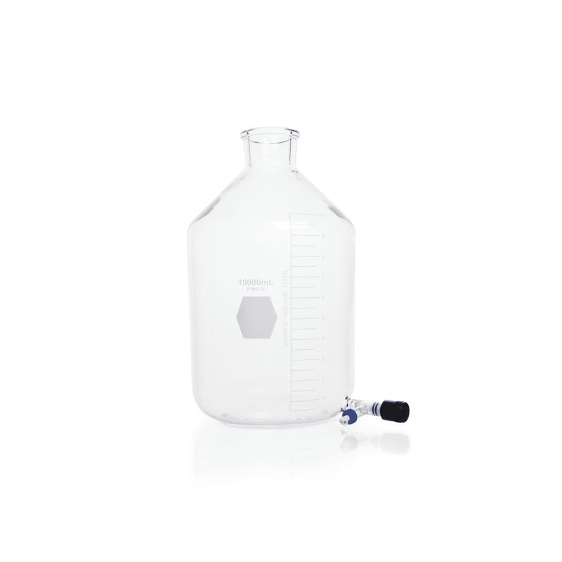 BOTELLA GRADUADA CON VALVULA DE SALIDA INFERIOR DESMONTABLE 10 LTOS.