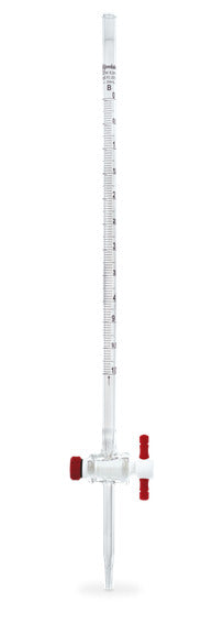 BURETA ,"A" GRADUADA, RECTA, LLAVE PTFE, SERIALIZADA Y CERTIFICADA 100 ML.