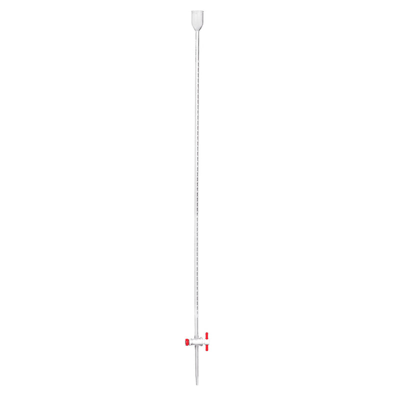 MICRO-BURETA "A" RECTA, BOCA DE EMBUDO LLAVE PTFE, SERIALIZADA Y CERTIFICADA 5 ML.