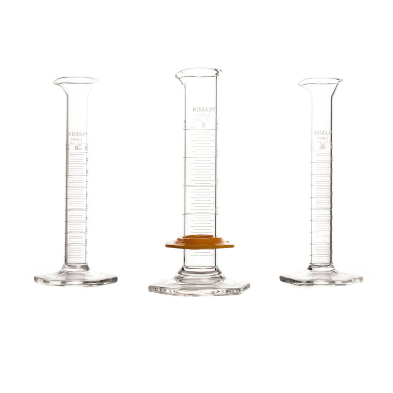 PROBETA, P.C.,"B", GRADUADA, C/ VERTEDERO, BASE HEXAGONAL DE VIDRIO CON BUMPER 250 ML.