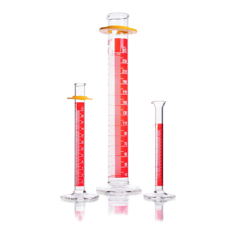 PROBETA, P.E., "B" ESCALA METRICA CON BANDA ROJA DE CONTRASTE, BASE HEXAGONAL DE VIDRIO 1,000 ML.