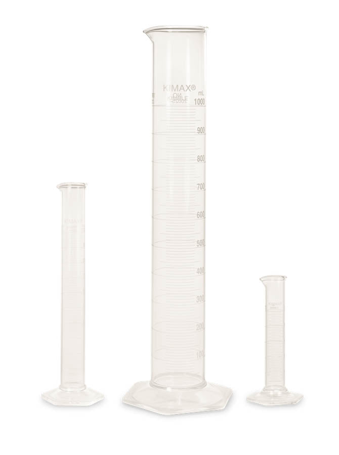 PROBETA, P.E., LINEA TEKK®, ESCALA METRICA BLANCA, BASE HEXAGONAL DE VIDRIO 25 ML.