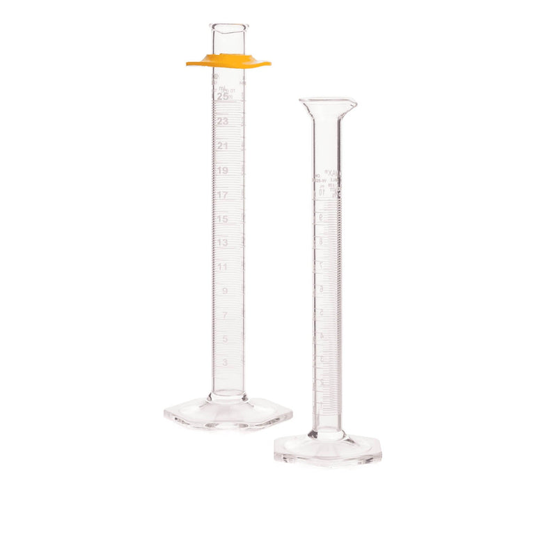 PROBETA, P.E. "A" DOBLE ESCALA METRICA BLANCA, BASE HEXAGONAL DE VIDRIO CON BUMPER 500 ML.
