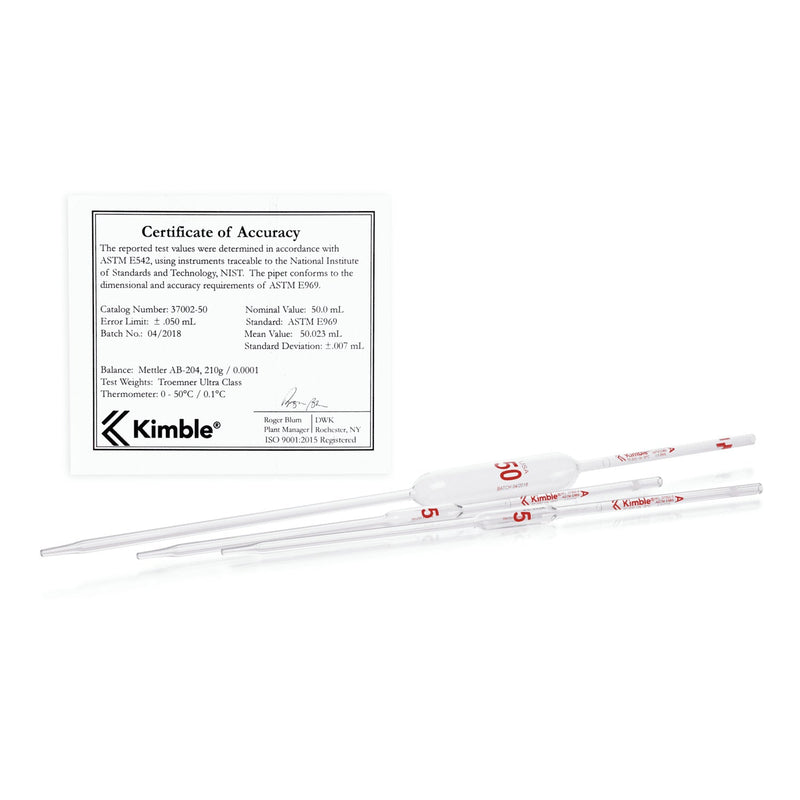PIPETA VOLUMETRICA CLASE "A" , CERTIFICADO LOTE, NIST, COD COLOR 5 ML.
