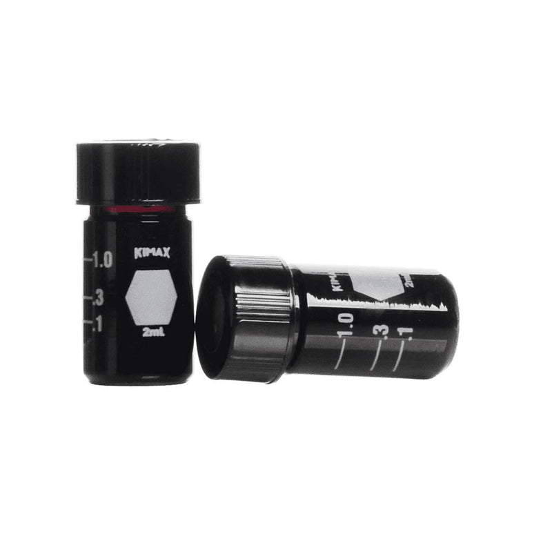 MICRO-VIAL AMBAR FOND CONICO (INT.) GRAD. ACCUFORM® ROSCA 13-425 C/ TAPA & SEPTA ENSAMBLADAS 2 ML.