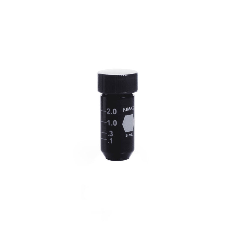 MICRO-VIAL AMBAR FOND CONICO (INT.) GRAD. ACCUFORM® ROSCA 13-425 C/ TAPA & SEPTA ENSAMBLADAS 3 ML.