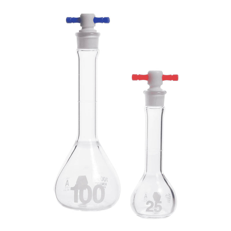 MATRAZ VOLUMETRICO "A", PARED REFORZADA, BOCA ANCHA, TAPON PTFE 500 ML.