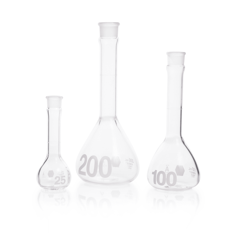 MATRAZ VOLUMETRICO "A", PARED REFORZADA, BOCA ANCHA, SIN TAPON 10 ML.