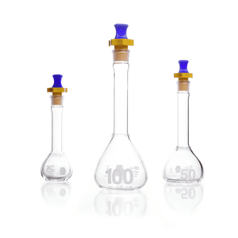 MATRAZ VOLUMETRICO "A", PARED REFORZADA, BOCA ANCHA, TAPON POLIETILENO (PE) 2000 ML.