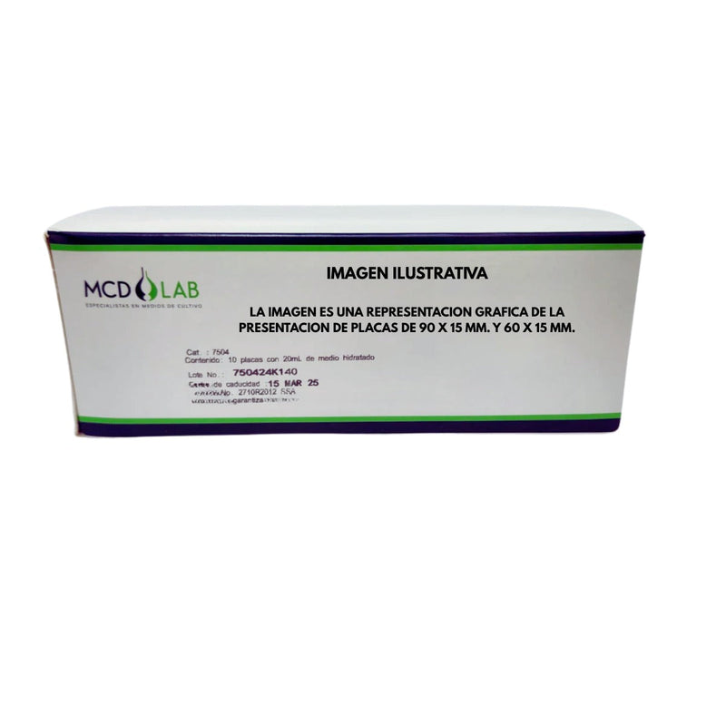CAJA C/50 PLACAS (PLACA 60X15 MM). AGAR M-GREEN.