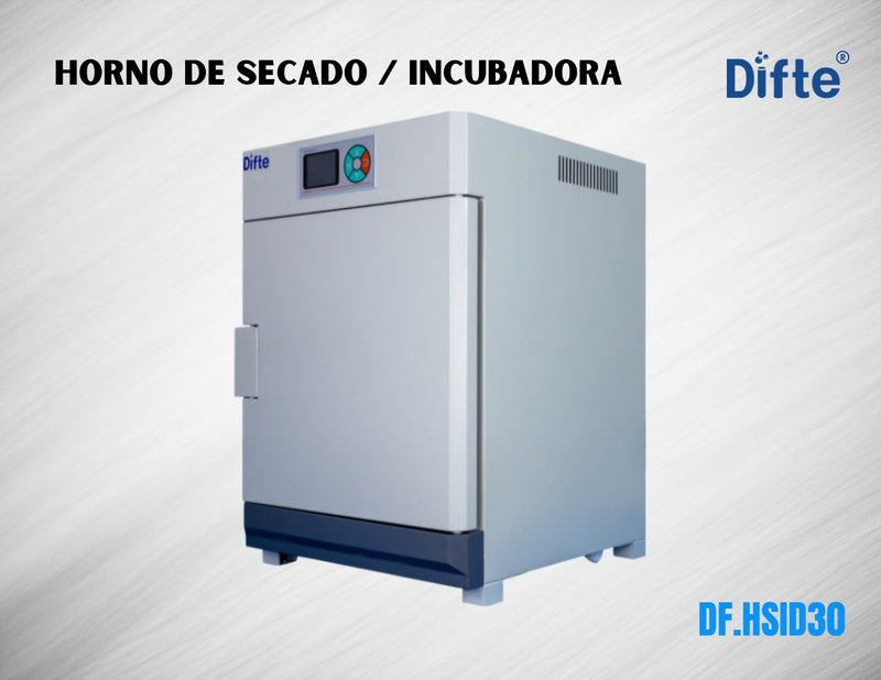 HORNO DE SECADO / INCUBADORA CAPACIDAD: 30 LTOS. RANGO DE TEMPERATURA +5 A 80 °C (INCUBADORA); HORNO DE SECADO: 80 A 200 °C