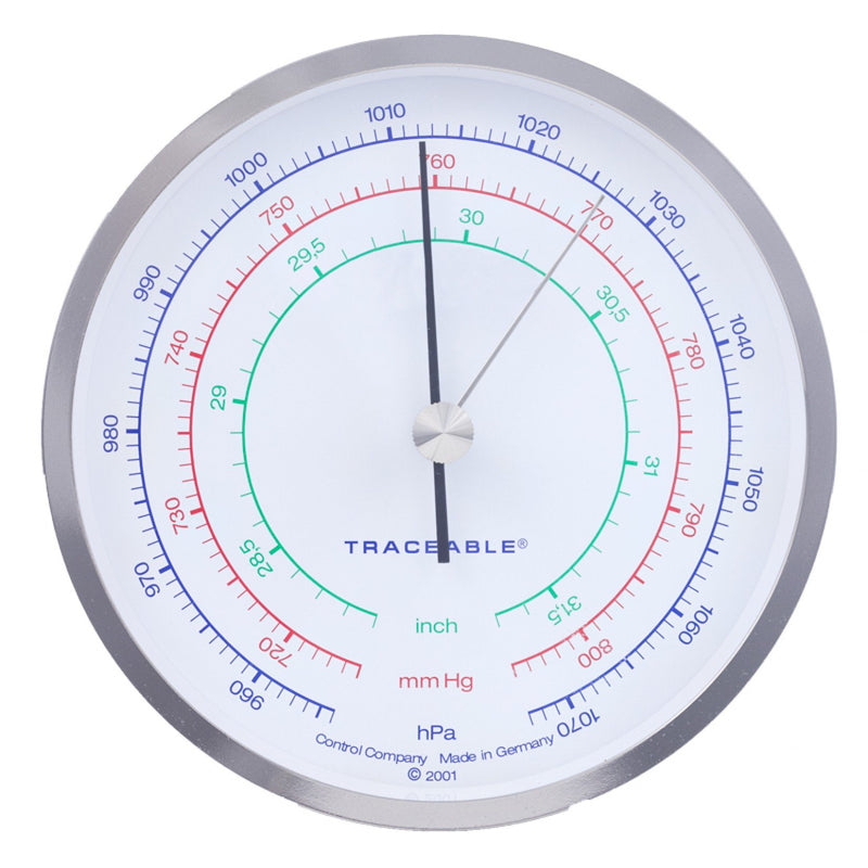 BAROMETRO DE MARCADO DIAL DE 954 A 1073 MABR, 28.1 A 31.7 PULG. DE MERC.Y 715 A 805 MM. DE MERC. TRACEABLE®.