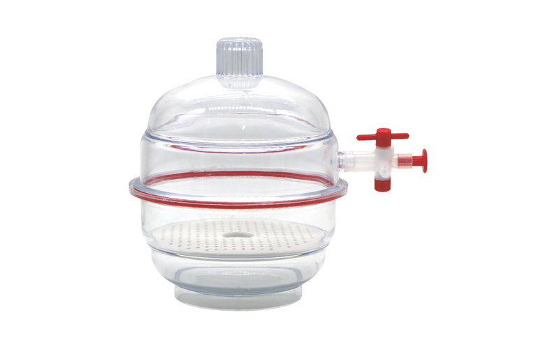 DESECADOR PARA VACIO CON LLAVE (PP/PC) TRANSPARENTE/BLANCO DE 30 CMS.