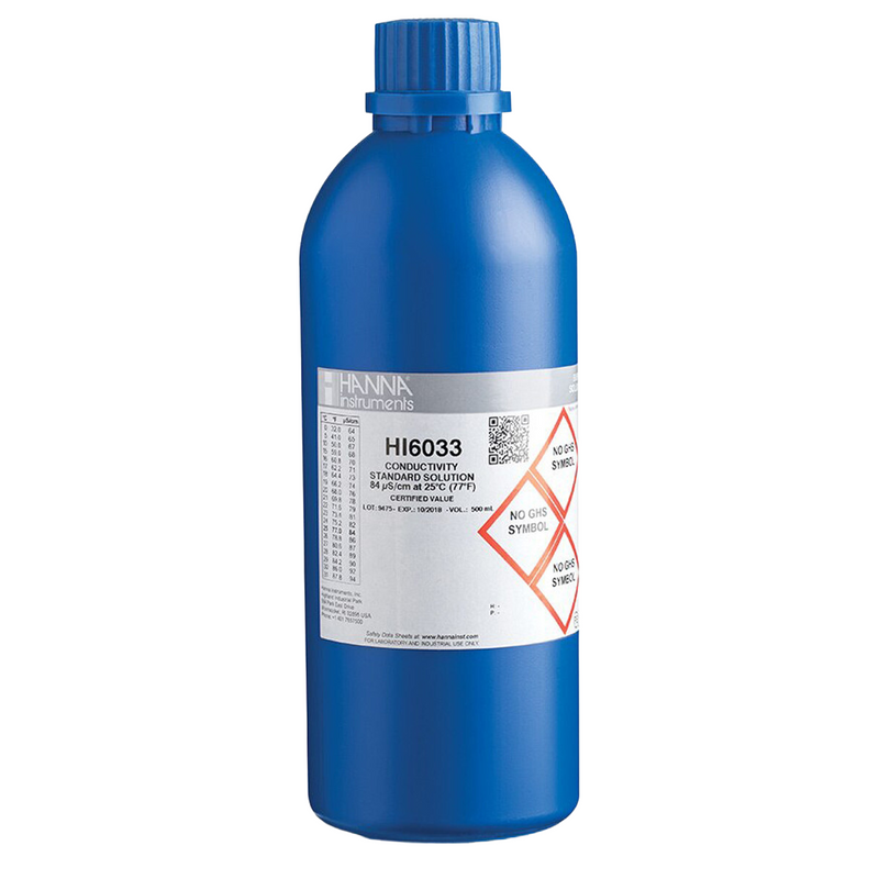 ESTANDAR TECNICO DE CALIBRACION DE CE DE 84 µS/CM " 25°C CON CERTIFICADO DE ANALISIS, 500 ML