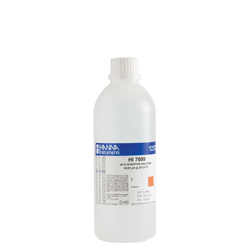 SOLUCION DE CALIBRACION DE PH 9.18 " 25 °C CON CERTIFICADO DE ANALISIS, FRASCO DE 500 ML