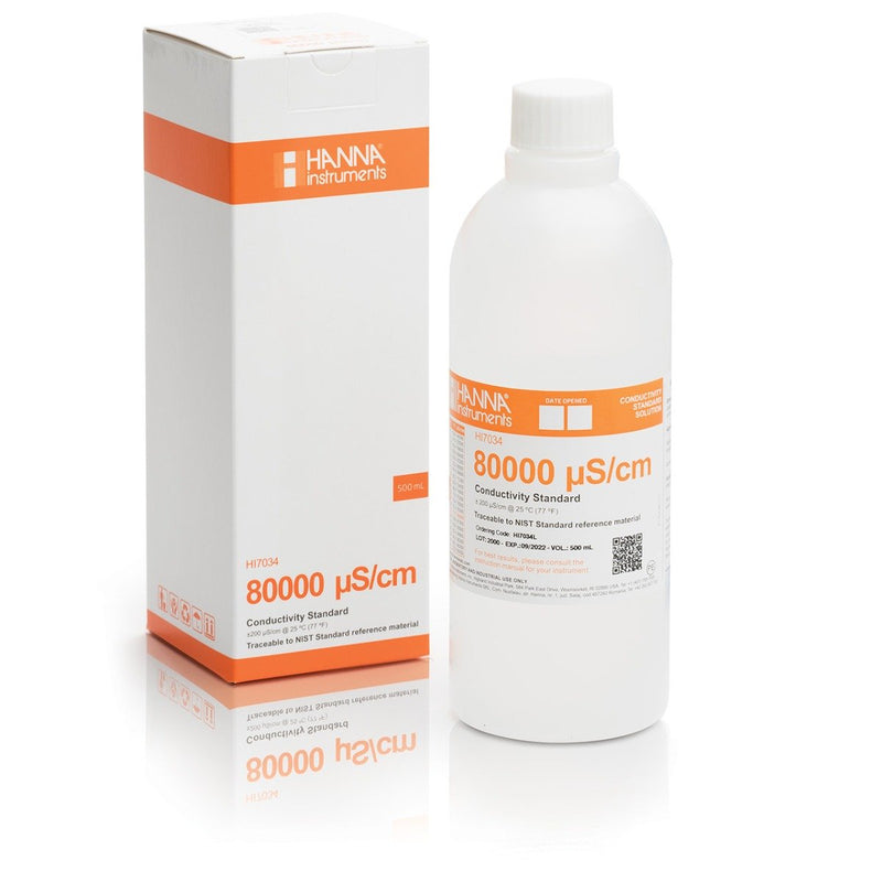 SOLUCION DE CALIBRACION DE CE DE 80,000 µS/CM VALOR " 25°C,FRASCO DE 500 ML