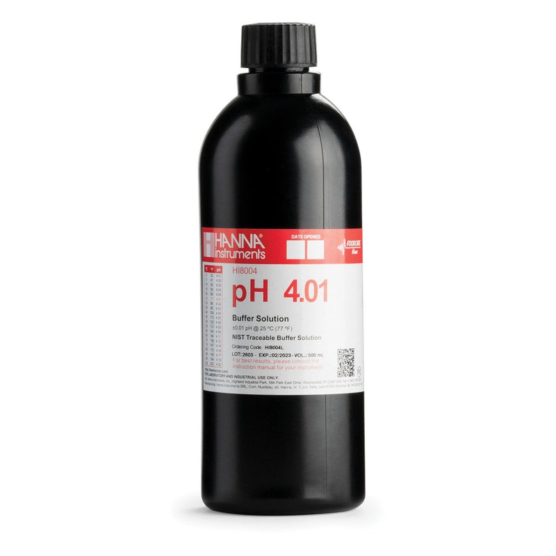 SOLUCION DE CALIBRACION EN FRASCO PH 4.01 A 25 ° C CON CERTIFICADO DE ANALISIS FDA, 500 ML